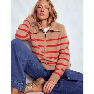 Lucy Half-zip Jumper-Camel Melange